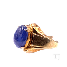 将图片加载到图库查看器，Burmese Sapphire Cabochon in Copper Ring
