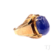 将图片加载到图库查看器，Burmese Sapphire Cabochon in Copper Ring
