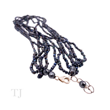 将图片加载到图库查看器，Black Pearl Small chip layered necklace with sterling silver lobster clasp
