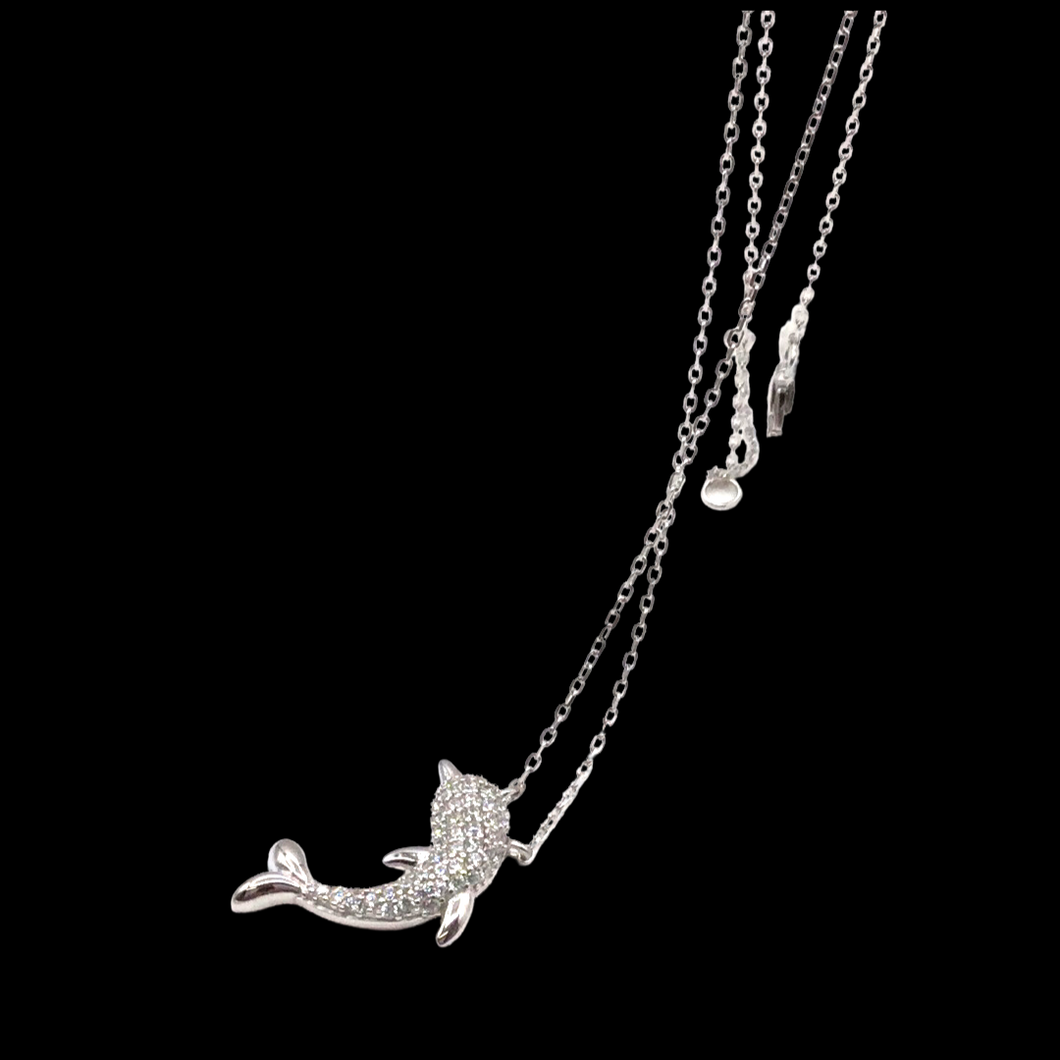 Sterling Silver Necklace in Dolphin Shape