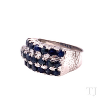 Load image into Gallery viewer, Sapphire Triple Line Ring in Sterling Silver
