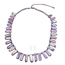 Load image into Gallery viewer, Multi Colored Pearl Stick Necklace in Sterling Silver
