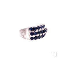 Load image into Gallery viewer, Sapphire Triple Line Ring in Sterling Silver
