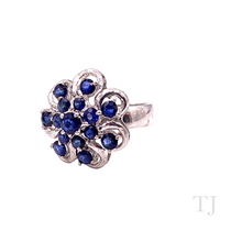 Load image into Gallery viewer, Sapphire Floral Ring in Sterling Silver
