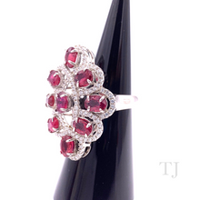 Cargar imagen en el visor de la galería, Ruby Oval Intersection Ring in Sterling Silver
