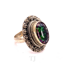 Load image into Gallery viewer, Mystic Topaz Oval Ring in Sterling Silver
