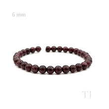 Load image into Gallery viewer, Garnet 6 mm bracelet (natural color) with elastic string
