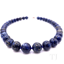 Load image into Gallery viewer, Lapis Lazuli Bead Necklace in Sterling Silver
