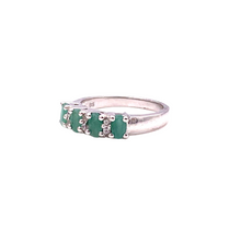 Load image into Gallery viewer, Emerald Quadruple Ring in Sterling Silver
