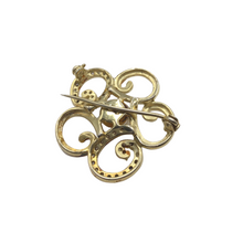 Load image into Gallery viewer, pearl brooch in sterling silver gold coated
