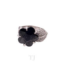 Cargar imagen en el visor de la galería, Black Onyx with Diamonique Ring in Sterling Silver
