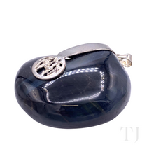 Cargar imagen en el visor de la galería, Blue Tiger&#39;s Eye Stone Pendant in sterling silver settings
