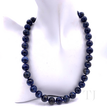 Load image into Gallery viewer, Lapis Lazuli Bead Necklace in Sterling Silver
