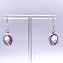 Cargar imagen en el visor de la galería, Mystic Topaz Oval Faceted Earrings in Sterling Silver
