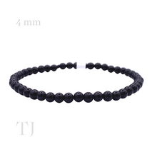 将图片加载到图库查看器，Black onyx 4 mm bead bracelet with elastic string
