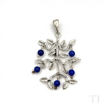 Load image into Gallery viewer, Lapis Lazuli Small beads in a sterling silver pendants.
