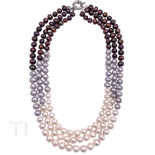 Cargar imagen en el visor de la galería, Multi Colored Freshwater Pearl Layered Necklace
