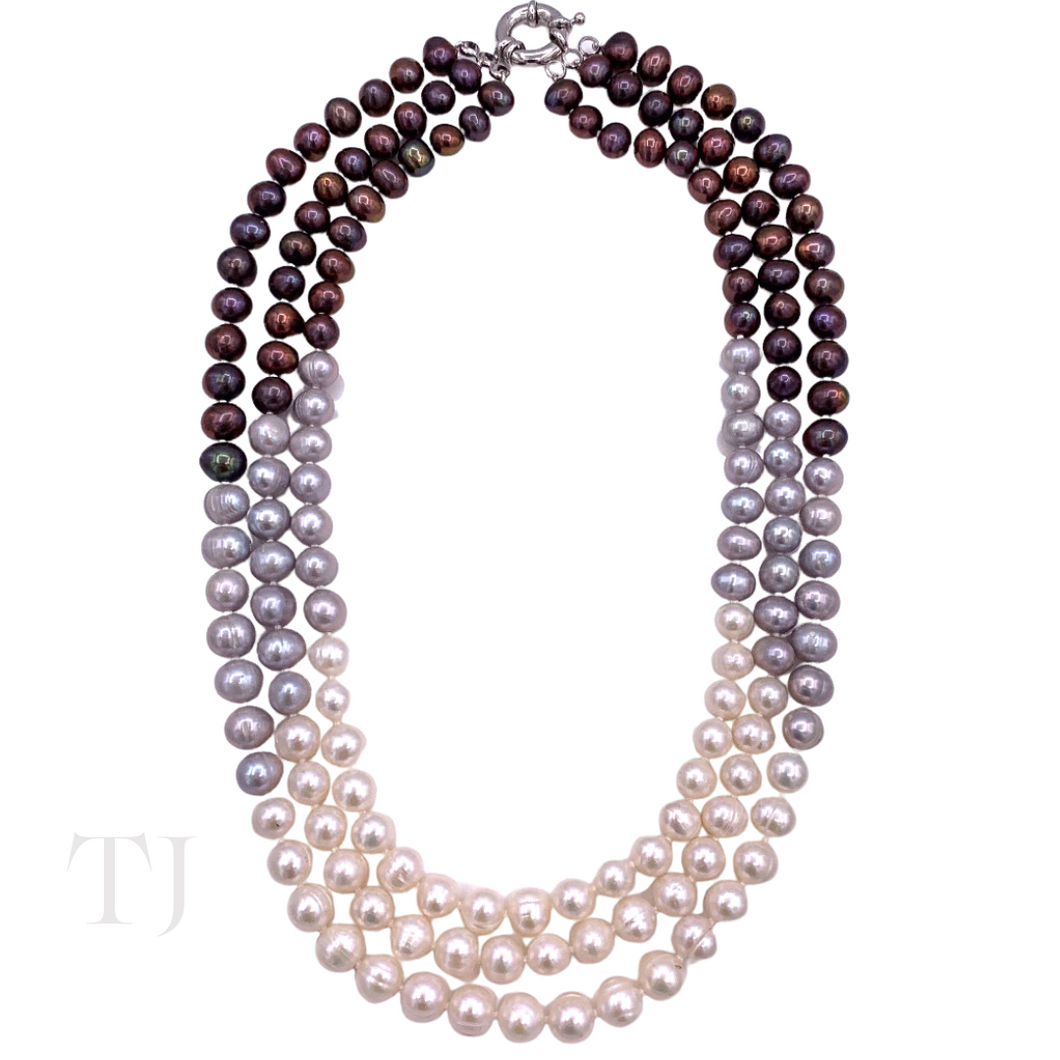 Multi Colored Freshwater Pearl Layered Necklace