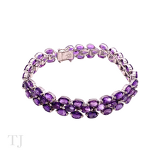 Load image into Gallery viewer, Amethyst  bracelet in sterling silver
