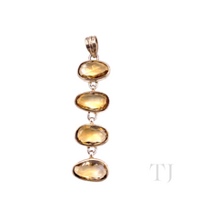 将图片加载到图库查看器，Citrine faceted stones in sterling silver setting pendant 
