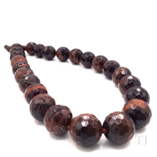 Загрузить изображение в средство просмотра галереи, Red Tiger&#39;s Eye Bead Necklace in Sterling Silver
