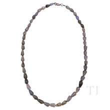 Load image into Gallery viewer, Labradorite Tear Drop Tube Necklace
