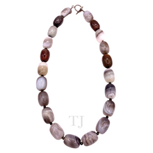 将图片加载到图库查看器，Botswana Agate Tube Stone Necklace
