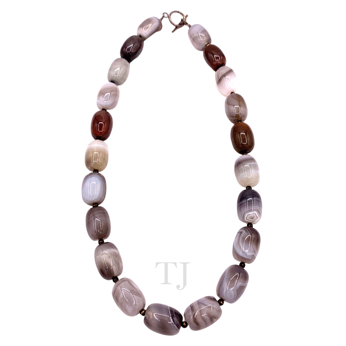 Botswana Agate Tube Stone Necklace