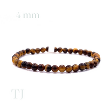 Load image into Gallery viewer, Yellow Tiger&#39;s Eye bracelet, 4mm bead size
