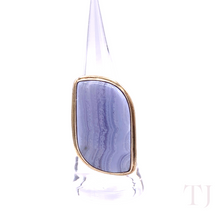 Load image into Gallery viewer, Blue lace agate in Sterling Silver Ring
