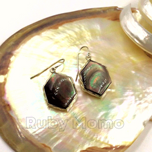 Загрузить изображение в средство просмотра галереи, Mother of Pearl Hexagon Shape Earrings in Sterling Silver
