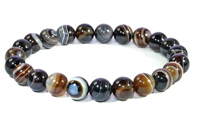 Eye agate 6 mm bead sized bracelet with elastic string