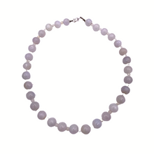 Load image into Gallery viewer, Burmese Lavender Jade bead necklace with lobster clasp
