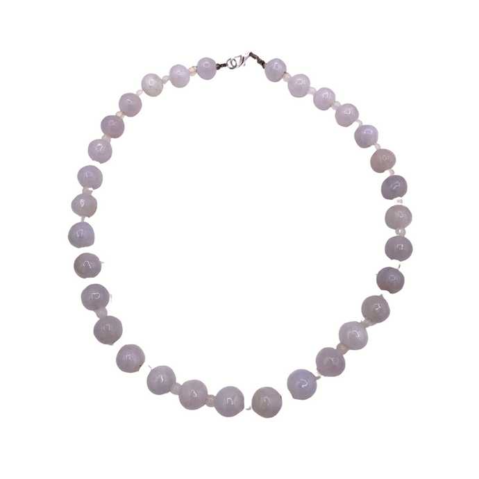 Burmese Lavender Jade bead necklace with lobster clasp