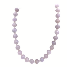 Load image into Gallery viewer, Burmese Lavender Jade bead necklace with lobster clasp
