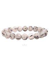 Load image into Gallery viewer, Tourmalated Quartz Bead Bracelet
