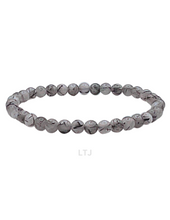 Load image into Gallery viewer, Tourmalated Quartz Bead Bracelet
