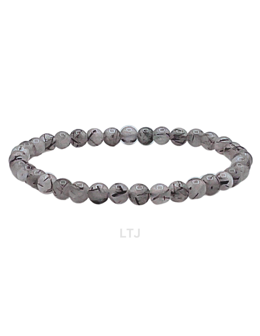 Tourmalated Quartz Bead Bracelet