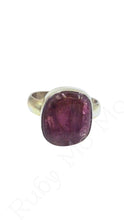 Load image into Gallery viewer, Multi-colored Tourmaline Cabochon ring in sterling silver
