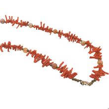 Load image into Gallery viewer, Italian Salmon skin Coral Necklace in 14k gold
