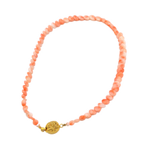 Cargar imagen en el visor de la galería, Italian Angel skin Coral Bracelet in 14k gold
