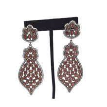 Load image into Gallery viewer, Garnet Earring in Sterling silver with diamonquie
