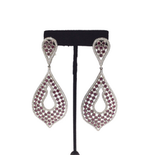 Load image into Gallery viewer, Garnet Earring in sterling silver with diamonquie
