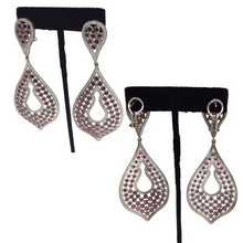 Load image into Gallery viewer, Garnet Earring in sterling silver with diamonquie
