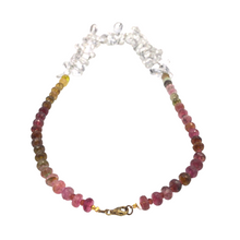 Load image into Gallery viewer, Quartz crystal necklace with multi gemstones
