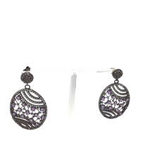 Load image into Gallery viewer, Amethyst Oval Earrings in sterling silver
