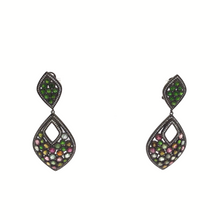 Load image into Gallery viewer, Multi gemstones earring in sterling silver
