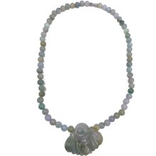 将图片加载到图库查看器，Burmese Jade Necklace with Flower Pendant
