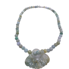 将图片加载到图库查看器，Burmese Jade Necklace with Flower Pendant
