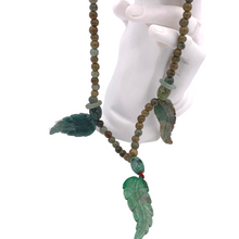 将图片加载到图库查看器，Burmese jade necklace with Leaves pendant
